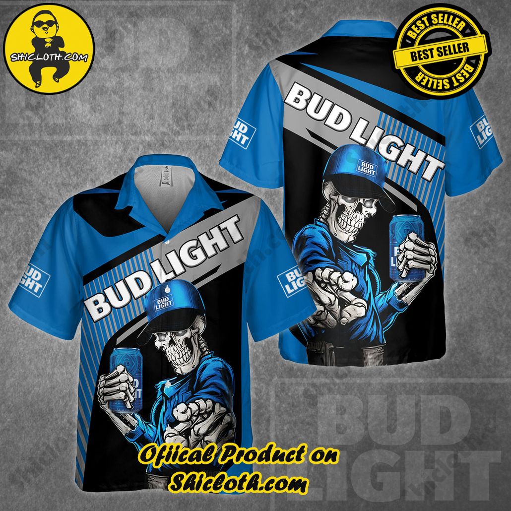 Tropical Vibes: Introducing Shicloth's Hawaiian Shirt 13 Bud Light Skull Hawaiian Shirt