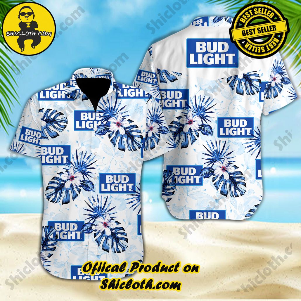 Tropical Vibes Meet Classic Elegance: Explore Shicloth's Button and Hawaiian Shirt Collection 16 Bud Light Tropical Flower Hawaiian Shirt