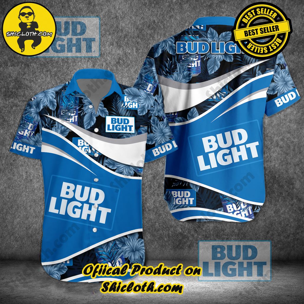 Discover Island Elegance: Shiclothshop's Style Summer Hawaiian Shirt 14 Bud Light Tropical Style Summer Hawaiian Shirt