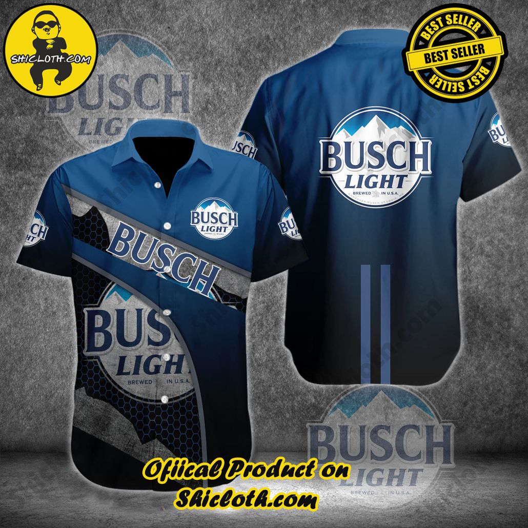 Get Summer Ready: Discover Shicloth's Hawaiian Shirt and Shorts Set Collection 10 Busch Light Button Shirt