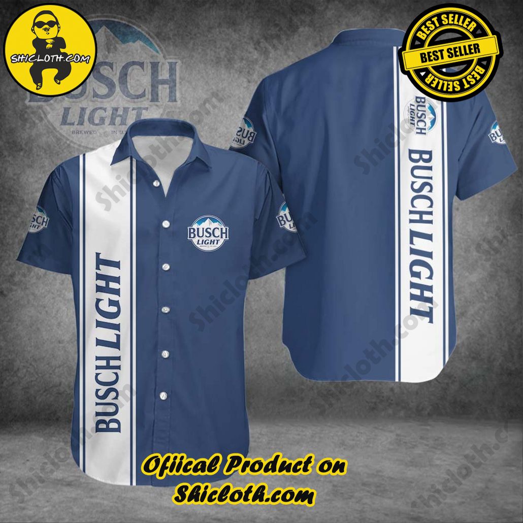 Get Summer Ready: Discover Shicloth's Hawaiian Shirt and Shorts Set Collection 11 Busch Light Button Shirt