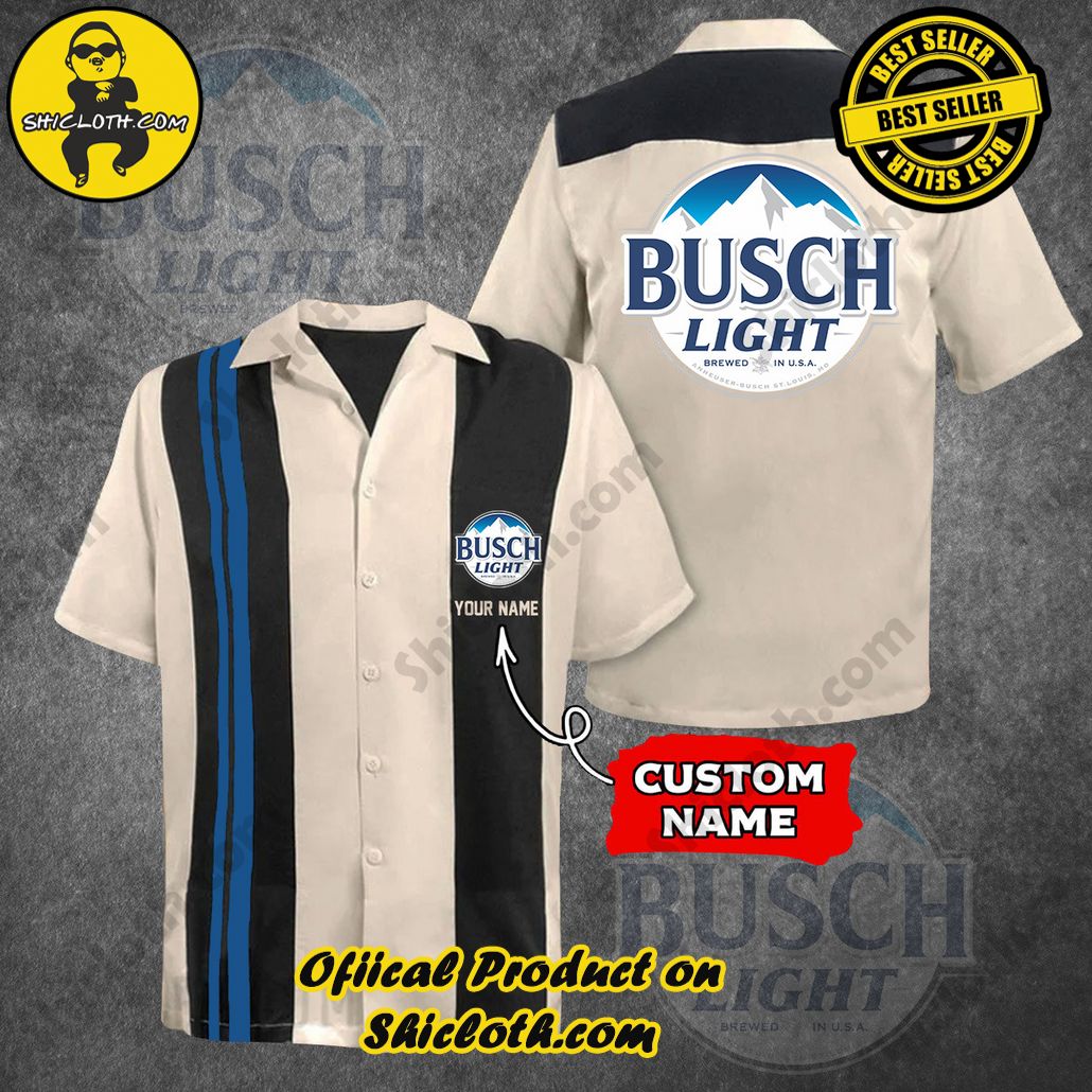 Get Summer Ready: Discover Shicloth's Hawaiian Shirt and Shorts Set Collection 12 Busch Light Custom Name Bowling Shirt