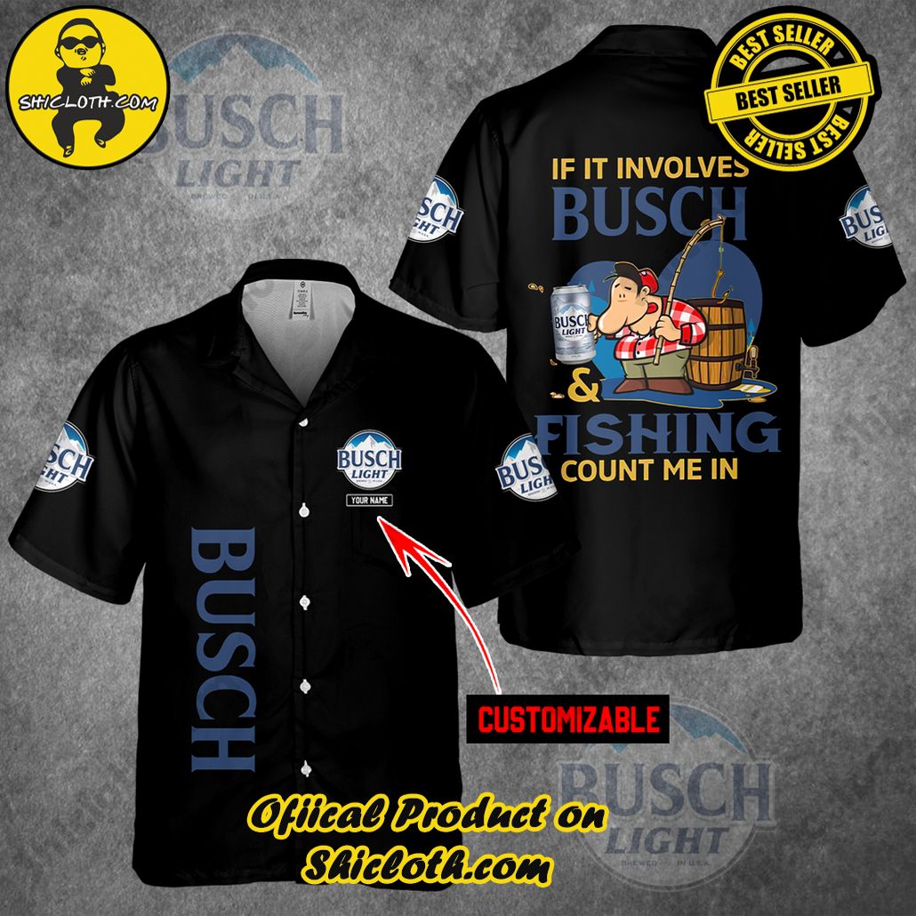 Get Summer Ready: Discover Shicloth's Hawaiian Shirt and Shorts Set Collection 13 Busch Light Fishing Custom Name Hawaiian Shirt