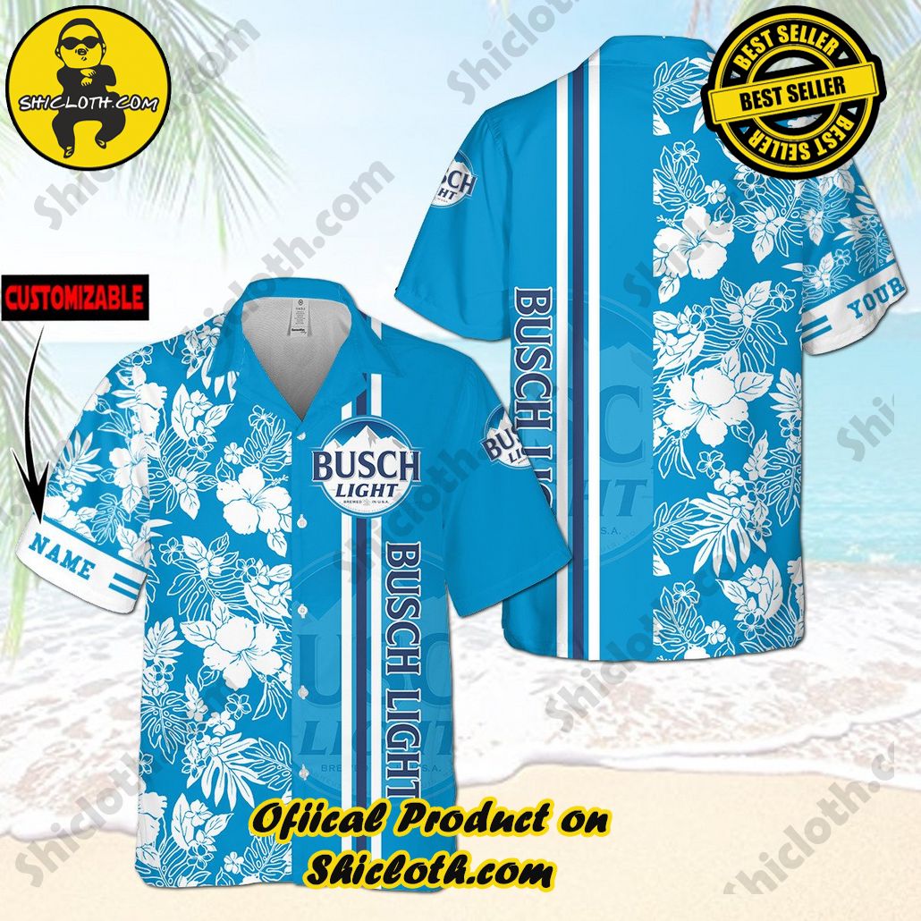 Tropical Vibes Meet Classic Elegance: Explore Shicloth's Button and Hawaiian Shirt Collection 20 Busch Light Floral Custom Hawaiian Shirt