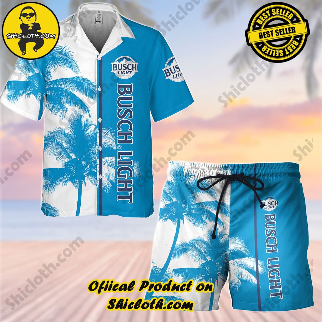 Get Summer Ready: Discover Shicloth's Hawaiian Shirt and Shorts Set Collection 16 Busch Light Hawaiian Shirt New Style