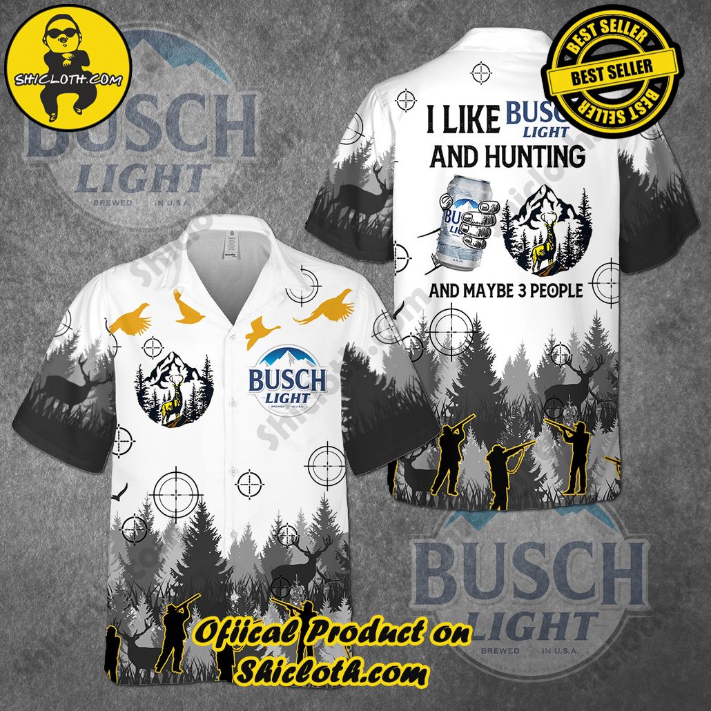 Get Summer Ready: Discover Shicloth's Hawaiian Shirt and Shorts Set Collection 18 Busch Light Hunting Hawaiian Shirt