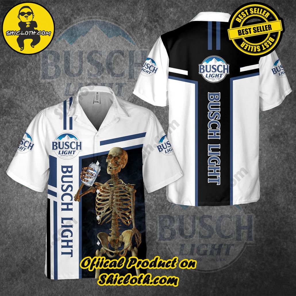 Stylish Sophistication: Introducing Shicloth's Button Shirt Collection 11 Busch Light Skull Hawaiian Shirt