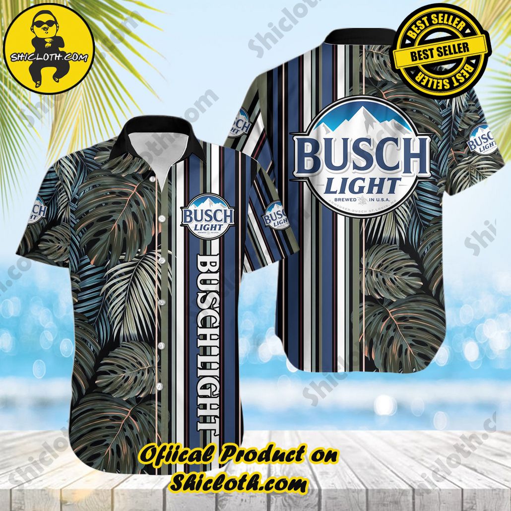 Tropical Vibes Meet Classic Elegance: Explore Shicloth's Button and Hawaiian Shirt Collection 22 Busch Light Tropical Hawaiian Shirt
