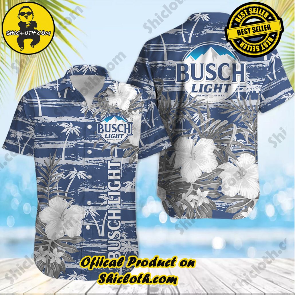 Tropical Vibes: Introducing Shicloth's Hawaiian Shirt 18 Busch Light Tropical Hawaiian Shirt