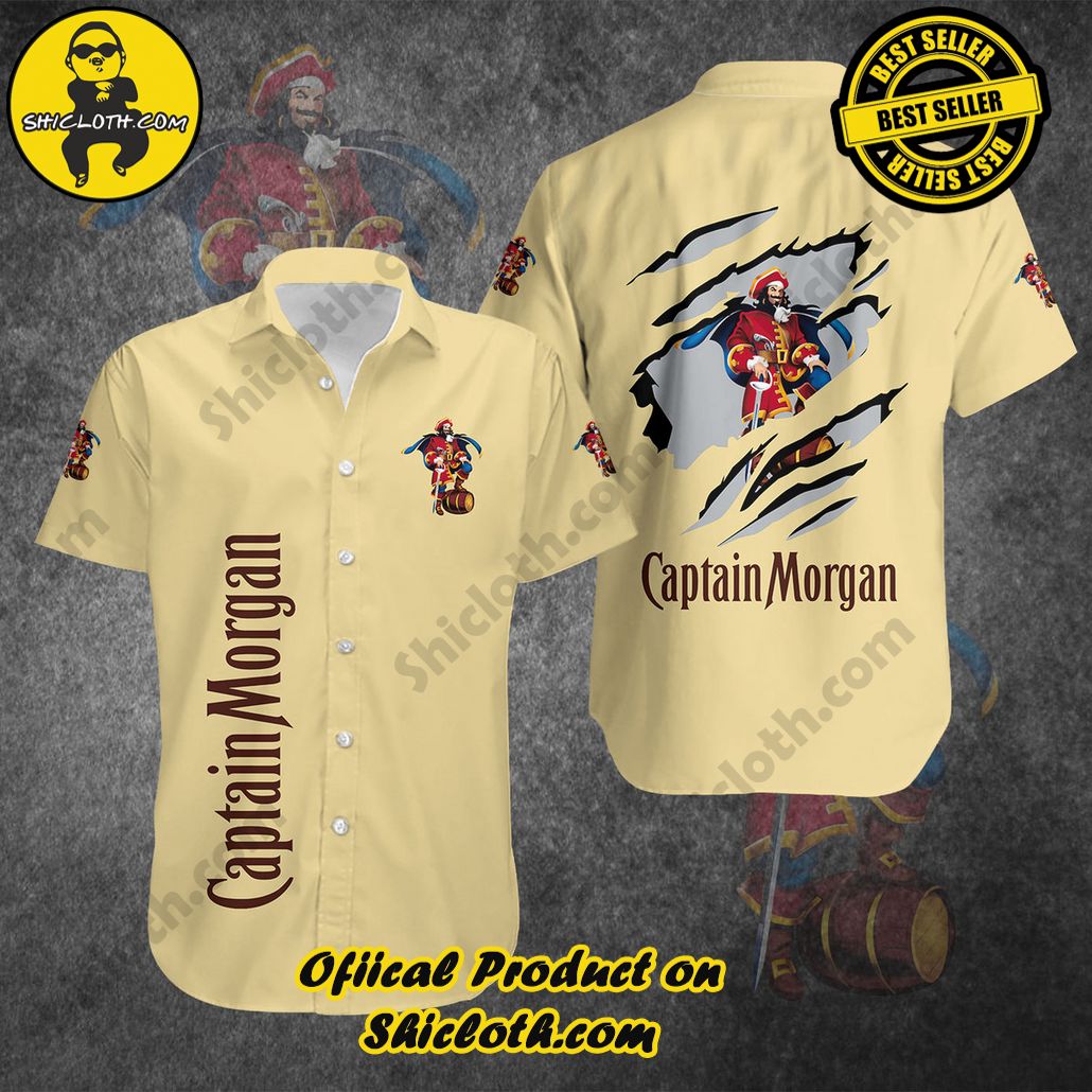 Explore Paradise: Introducing Shicloth's Hawaiian Shirt and Shorts Set 19 Captain Morgan Button shirt Version 2