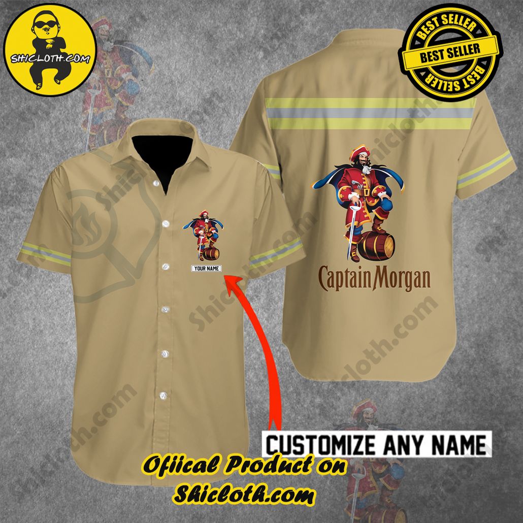 Tropical Vibes Meet Classic Elegance: Explore Shicloth's Button and Hawaiian Shirt Collection 23 Captain Morgan Custom Name Firefighter Shirt