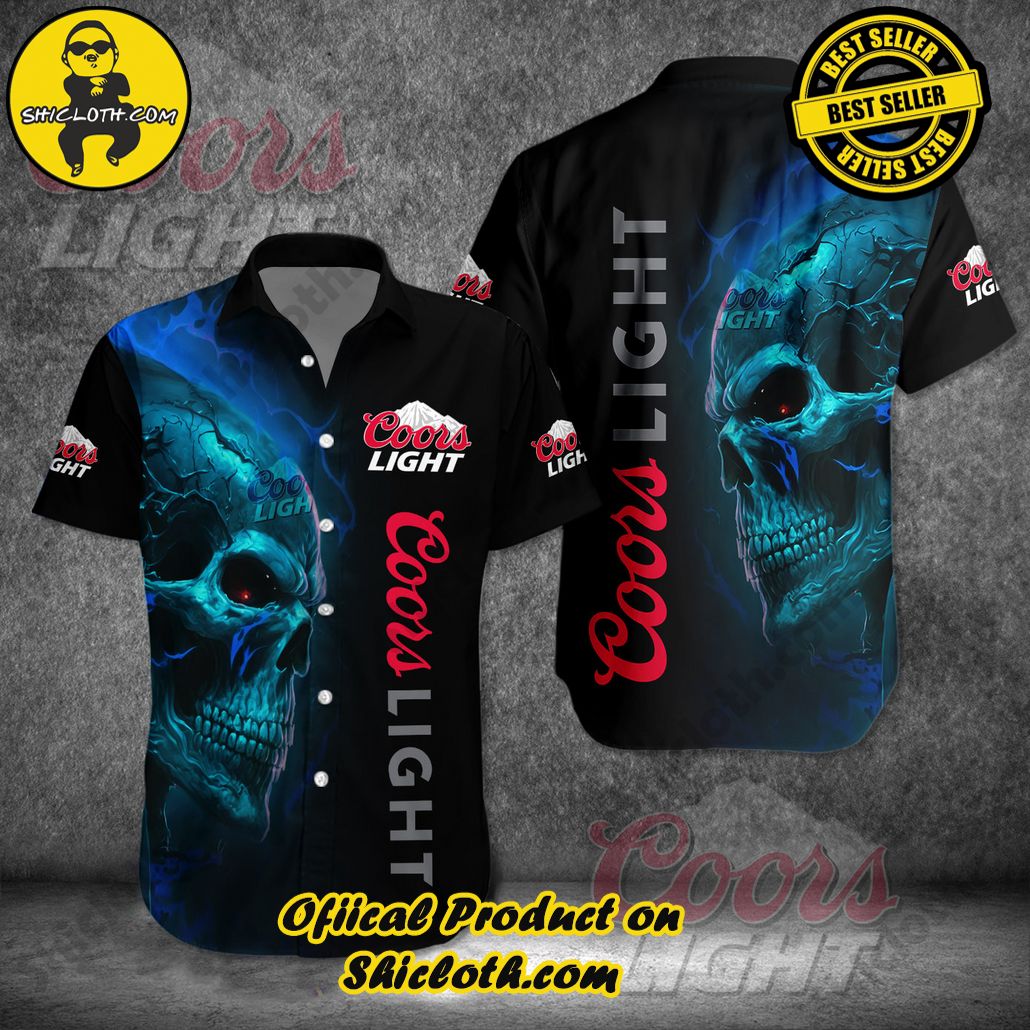 Discover Island Elegance: Shiclothshop's Style Summer Hawaiian Shirt 23 Coor Light Skull Style Summer Hawaiian Shirt