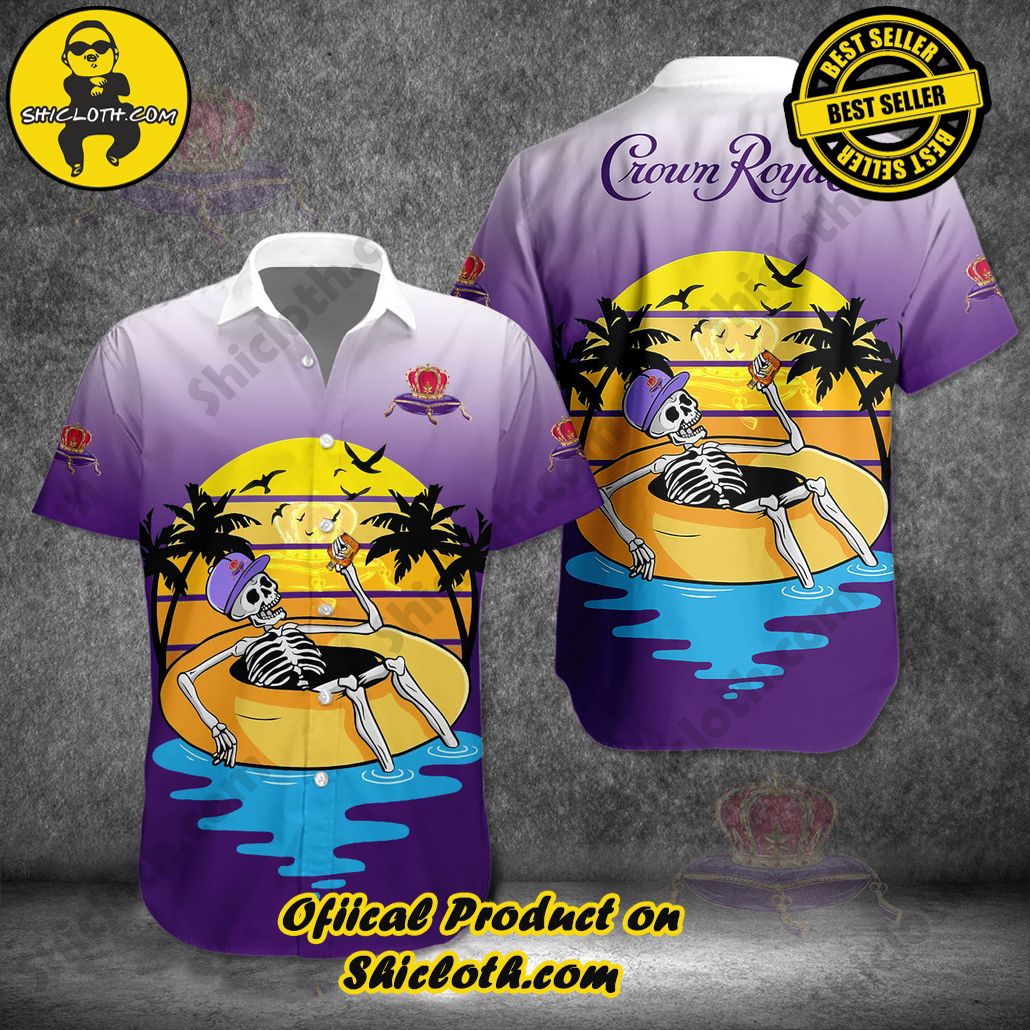 Discover Island Elegance: Shiclothshop's Style Summer Hawaiian Shirt 33 Crown Royal Skeleton Style Summer Hawaiian Shirt