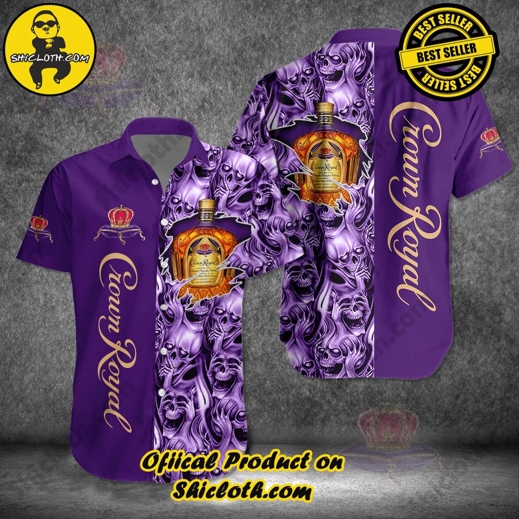 Discover Island Elegance: Shiclothshop's Style Summer Hawaiian Shirt 38 Crown Royal Skull V2 Style Summer Hawaiian Shirt