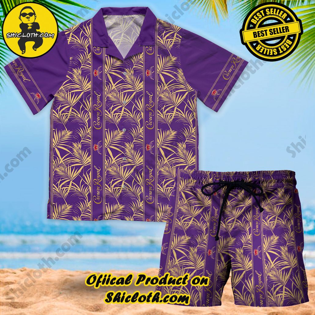 Discover Island Elegance: Shiclothshop's Style Summer Hawaiian Shirt 41 Crown Royal Style Summer Hawaiian Shirt and Shorts Set