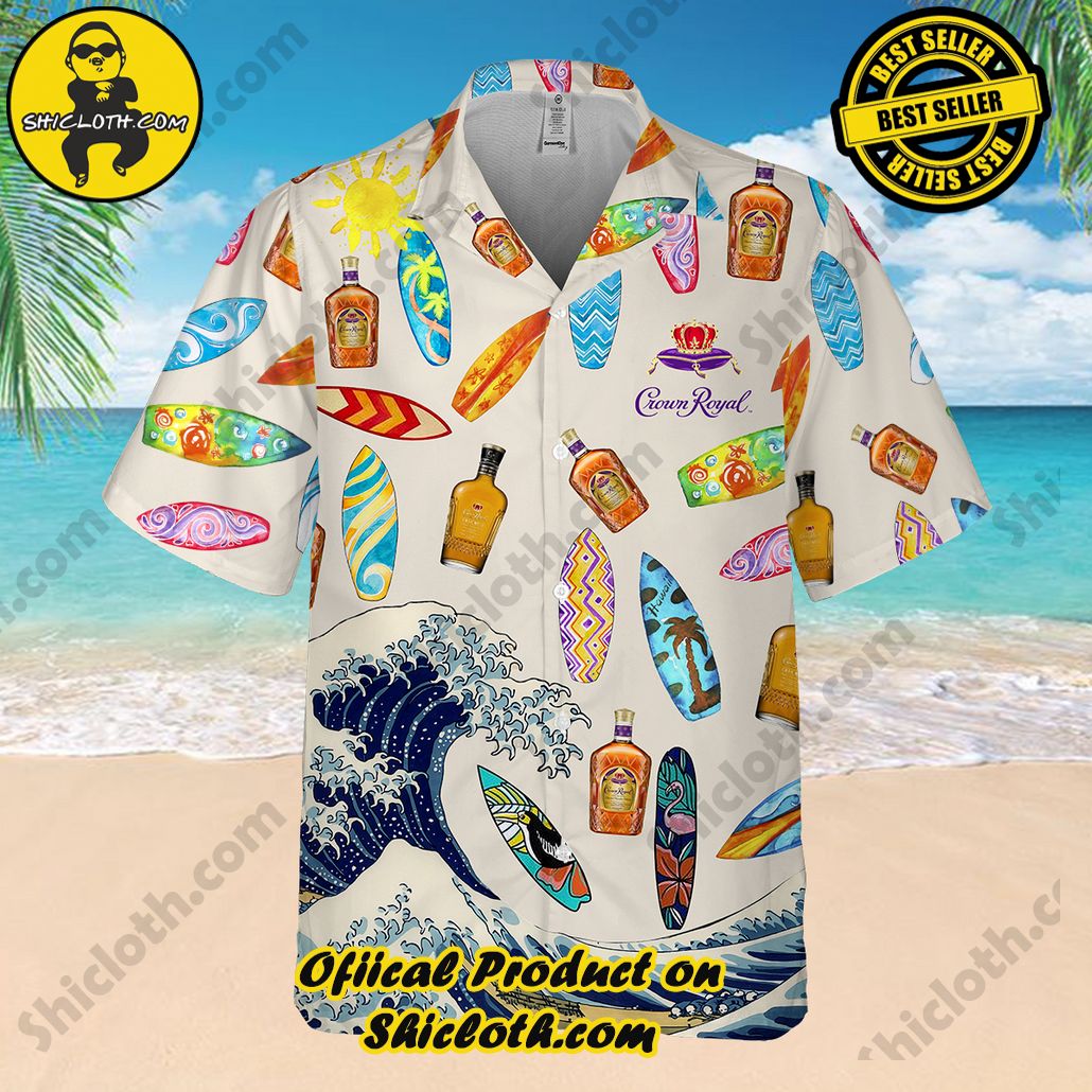 Discover Island Elegance: Shiclothshop's Style Summer Hawaiian Shirt 44 Crown Royal Surfing V1 Style Summer Hawaiian Shirt