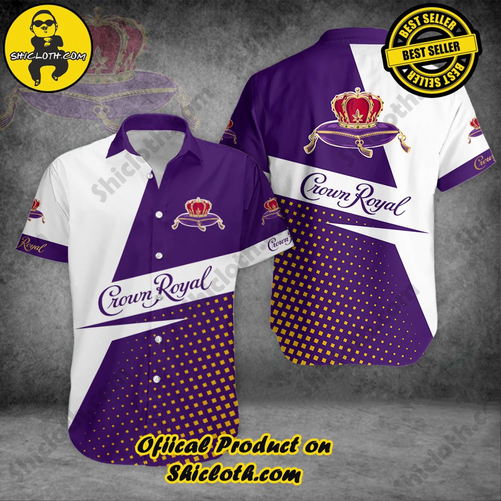 Discover Island Elegance: Shiclothshop's Style Summer Hawaiian Shirt 45 Crown Royal Triangle Halftone Style Summer Hawaiian Shirt