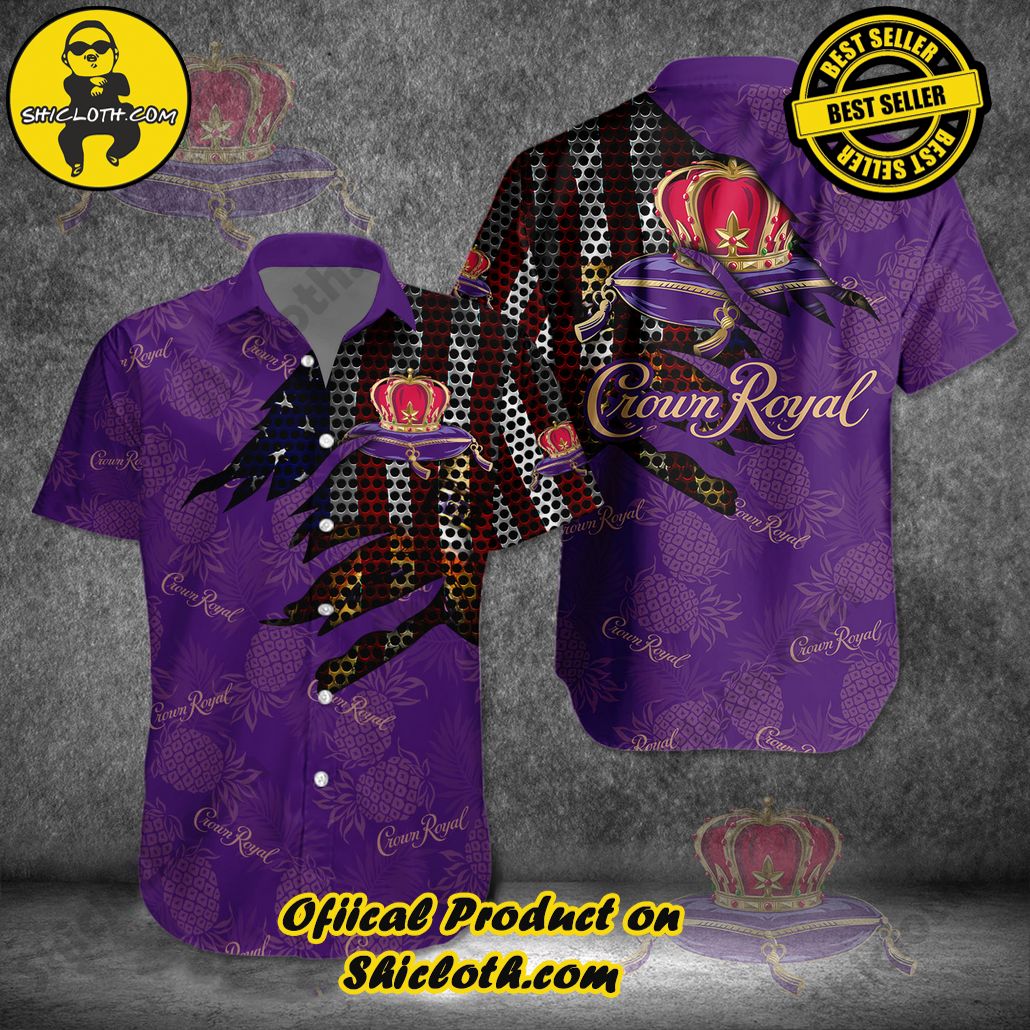 Discover Island Elegance: Shiclothshop's Style Summer Hawaiian Shirt 49 Crown Royal Us Flag Style Summer Hawaiian Shirt