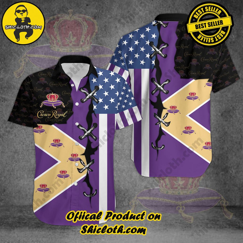 Discover Island Elegance: Shiclothshop's Style Summer Hawaiian Shirt 51 Crown Royal US Flag V1 Style Summer Hawaiian Shirt