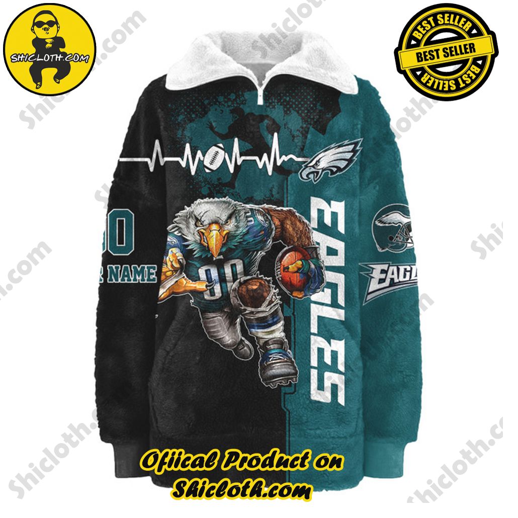 Custom Name Philadelphia Eagles Borg Fleece Sweatshirt Custom Name Philadelphia Eagles Borg Fleece Sweatshirt