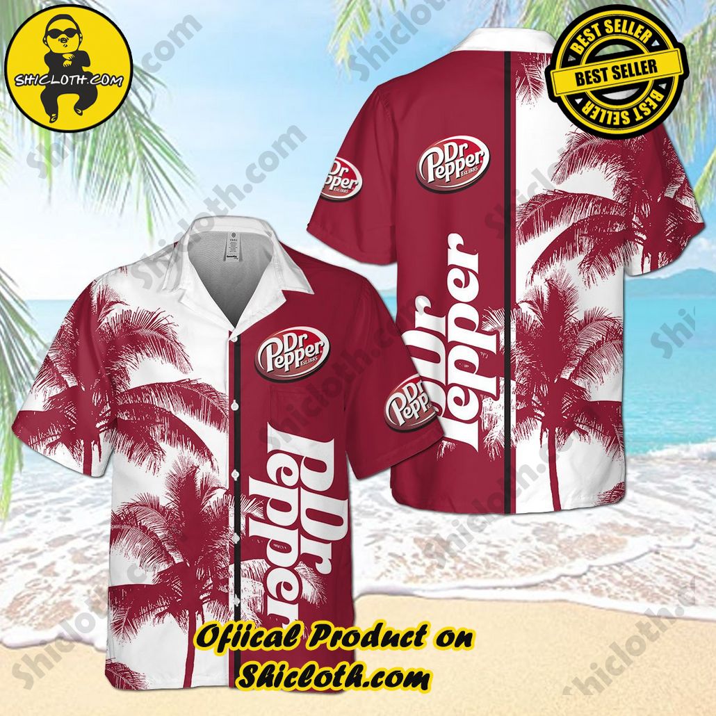 Tropical Vibes: Introducing Shicloth's Hawaiian Shirt 29 Dr Pepper Palm Hawaiian Shirt