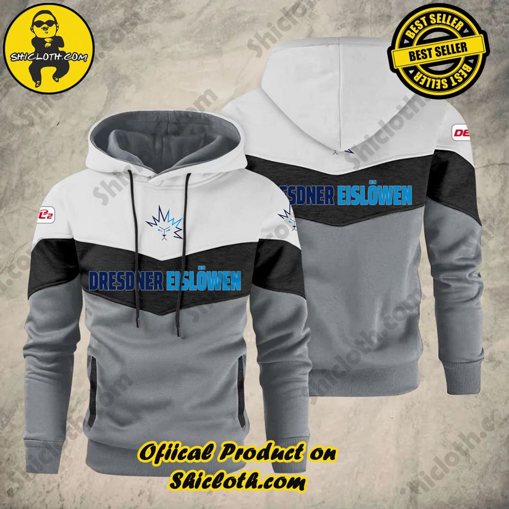 Discover Unique Style: Introducing Shicloth's Patchwork Hoodie 5 Dresdner Eislöwen DEL & DEL 2 Patchwork Hoodie