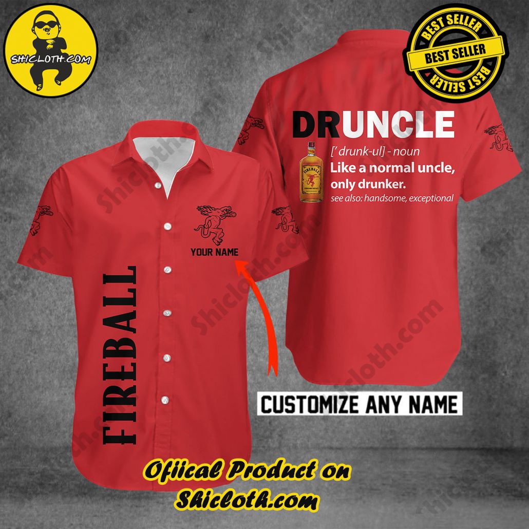 Get Summer Ready: Discover Shicloth's Hawaiian Shirt and Shorts Set Collection 31 Druncle Fireball Personalized Button Shirt