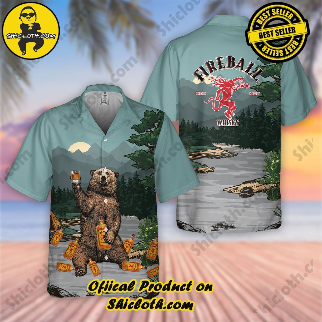 Get Summer Ready: Discover Shicloth's Hawaiian Shirt and Shorts Set Collection 32 Fireball Bear Hawaiian Shirt