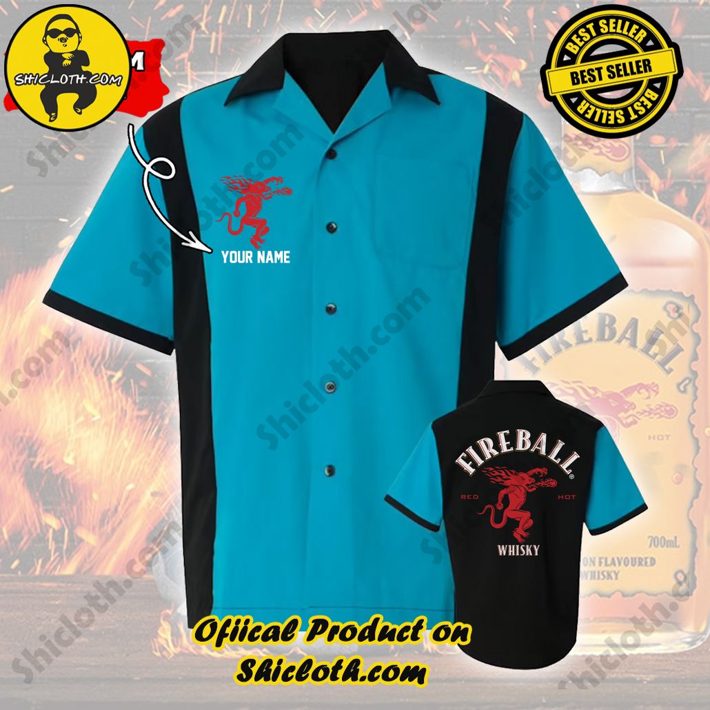 Explore Paradise: Introducing Shicloth's Hawaiian Shirt and Shorts Set 37 Fireball Custom Name Bowling Shirt Version 1