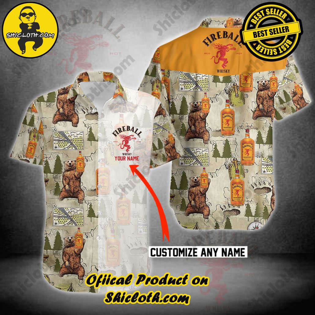 Tropical Vibes Meet Classic Elegance: Explore Shicloth's Button and Hawaiian Shirt Collection 43 Fireball Custom Name Hawaiian Shirt