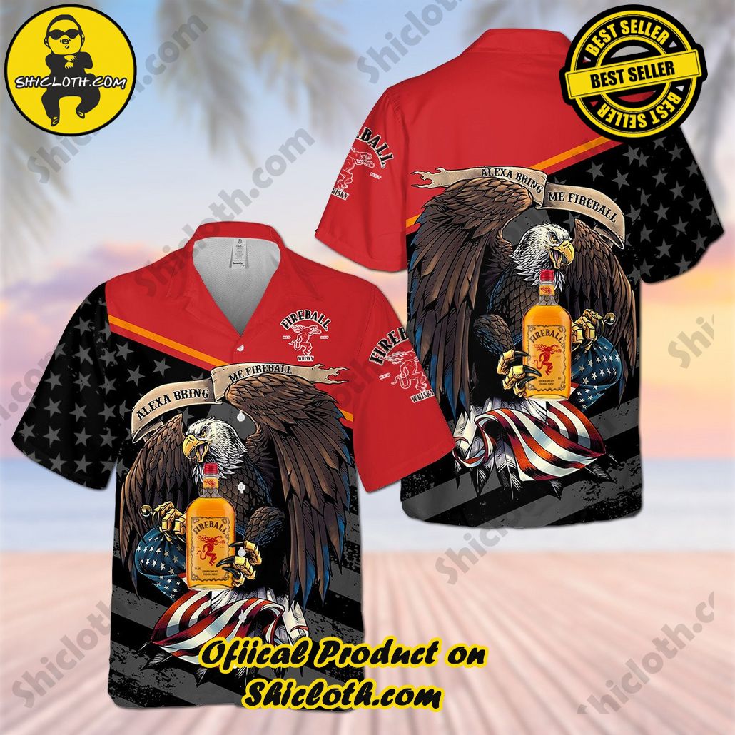 Stylish Sophistication: Introducing Shicloth's Button Shirt Collection 26 Fireball Eagle Hawaiian Shirt