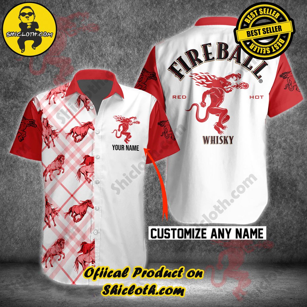 Explore Paradise: Introducing Shicloth's Hawaiian Shirt and Shorts Set 40 Fireball Riding Horse Custom Name Hawaiian Shirt