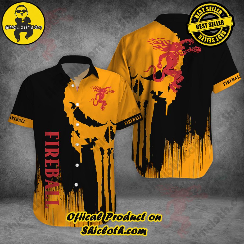 Hot Trending Explore Paradise: Introducing Shicloth's Hawaiian Shirt and Shorts Set 24 Fireball Skull Button Shirt