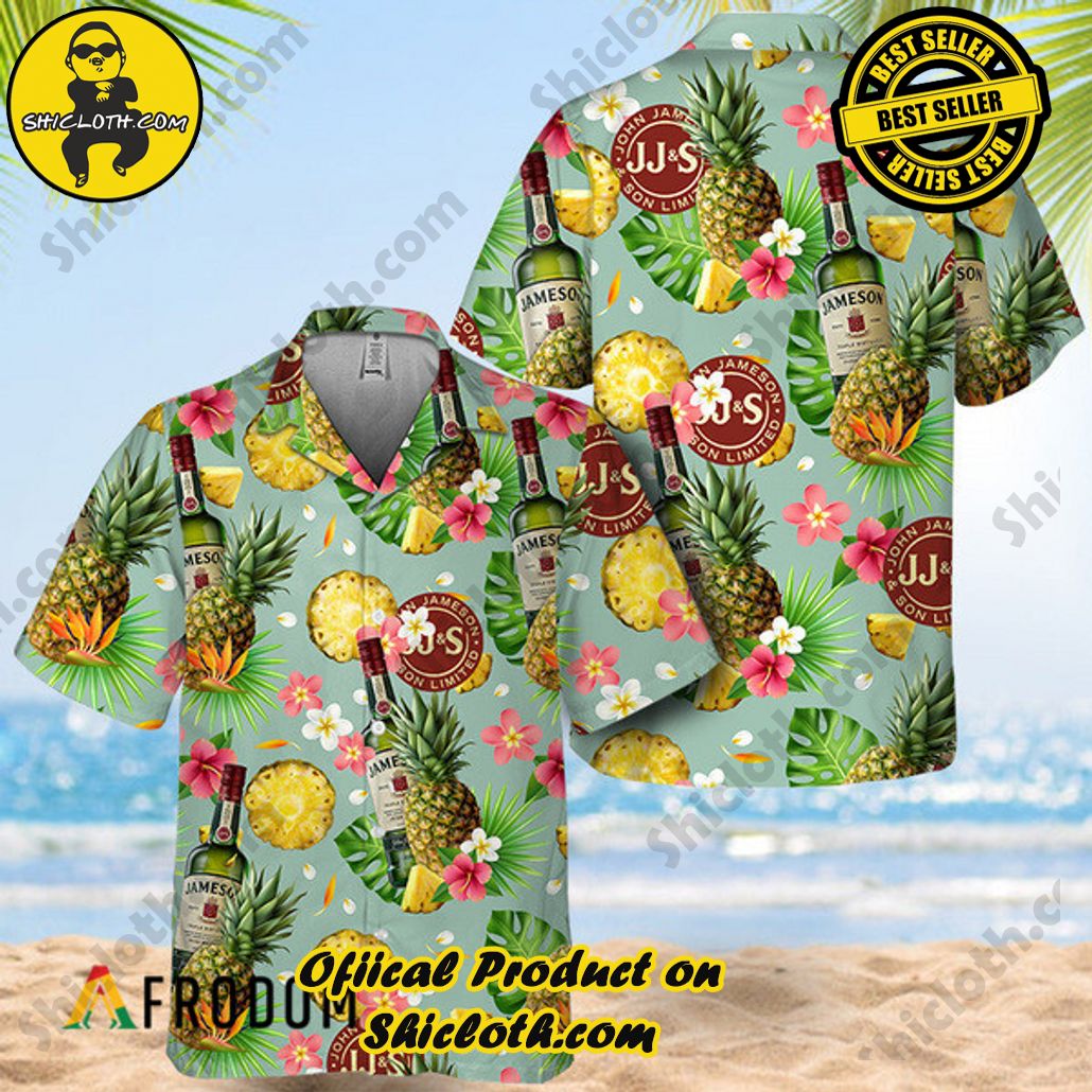 Explore Paradise: Introducing Shicloth's Hawaiian Shirt and Shorts Set 42 Floral Pineapple JMS Whiskey Hawaiian Shirt