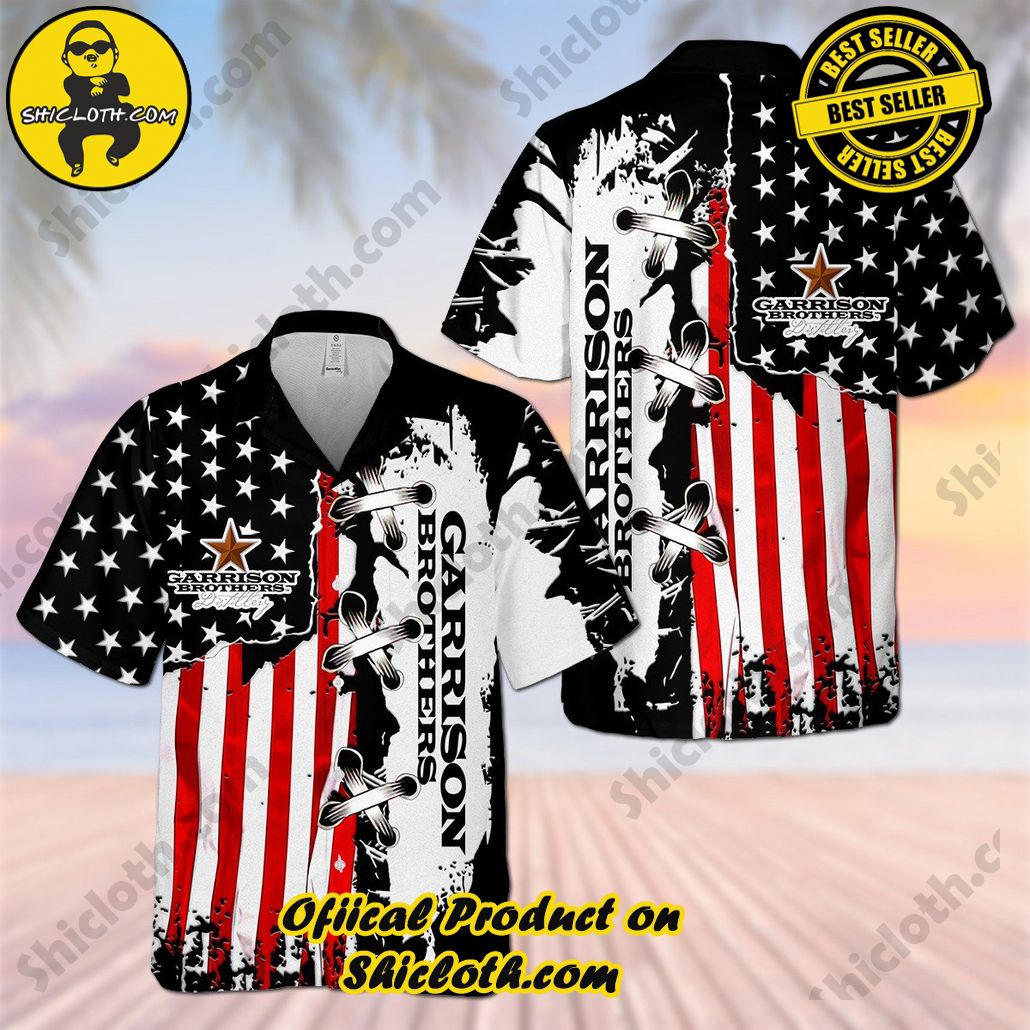 Tropical Vibes: Introducing Shicloth's Hawaiian Shirt 35 Garrison Bourbon US Flag Hawaiian Shirt