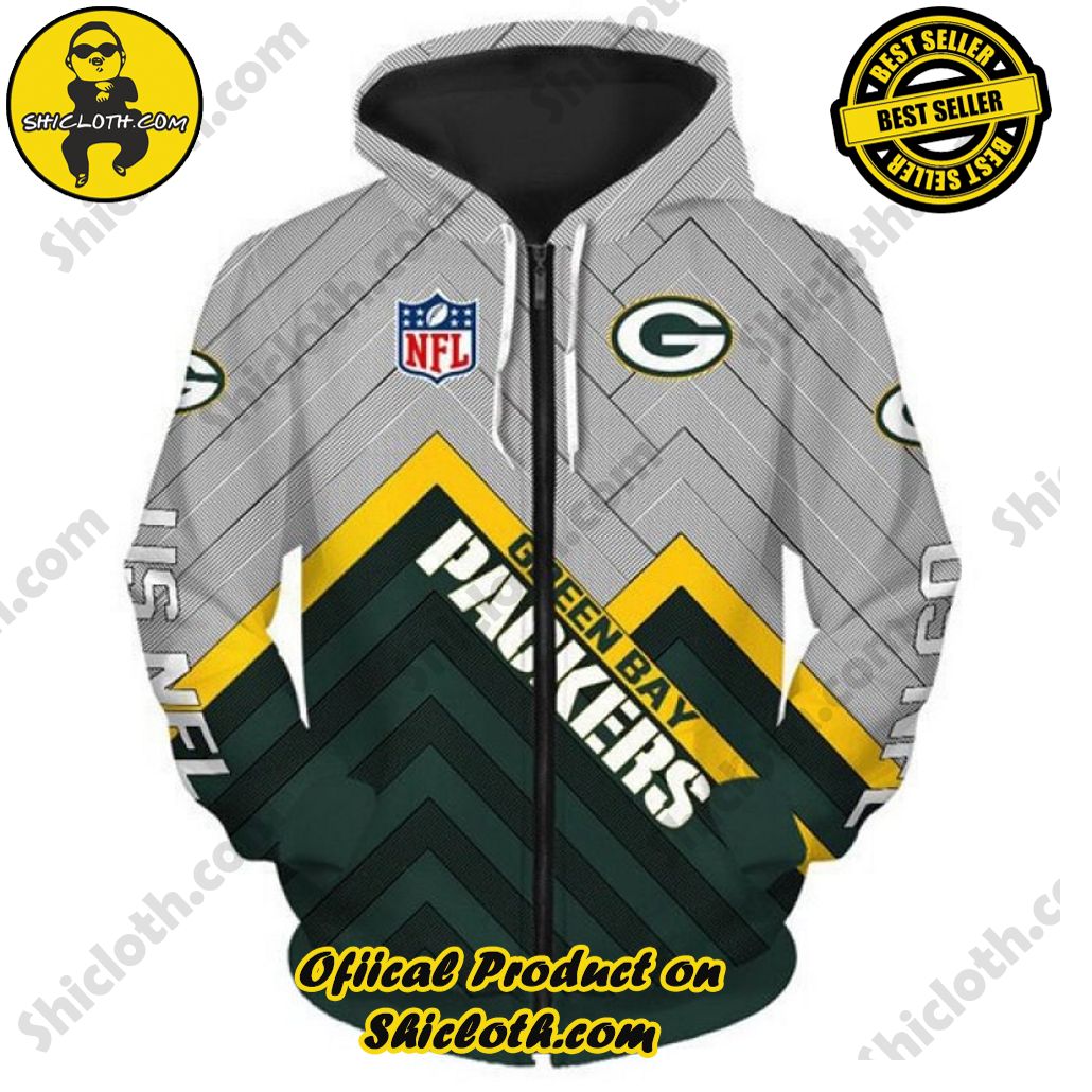 Elevate Your Casual Style with Shicloth's Hoodie and Zipper Hoodie Collection 28 Green Bay Packers NFL Team Zipper Hoodie