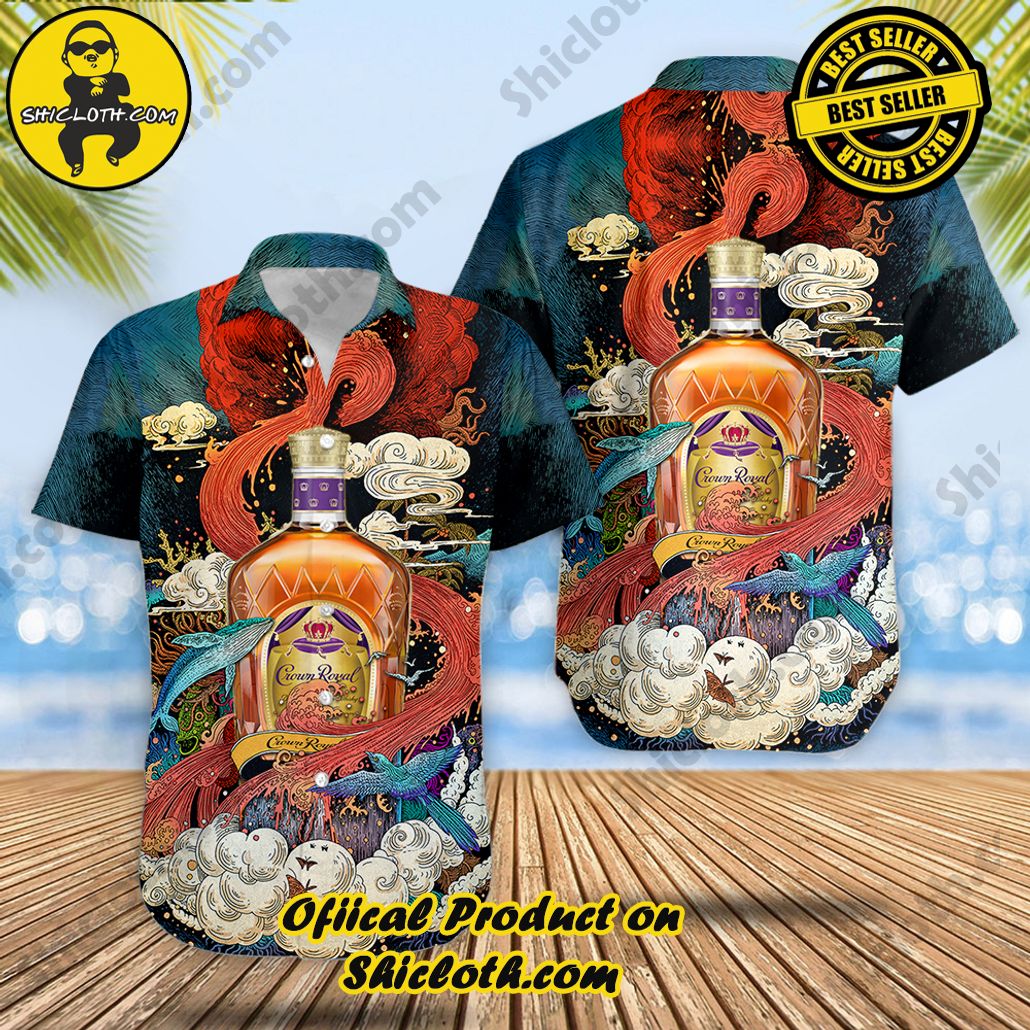 Discover Island Elegance: Shiclothshop's Style Summer Hawaiian Shirt 69 Hawaii Shirt Crown Royal In Ocean Red Blue