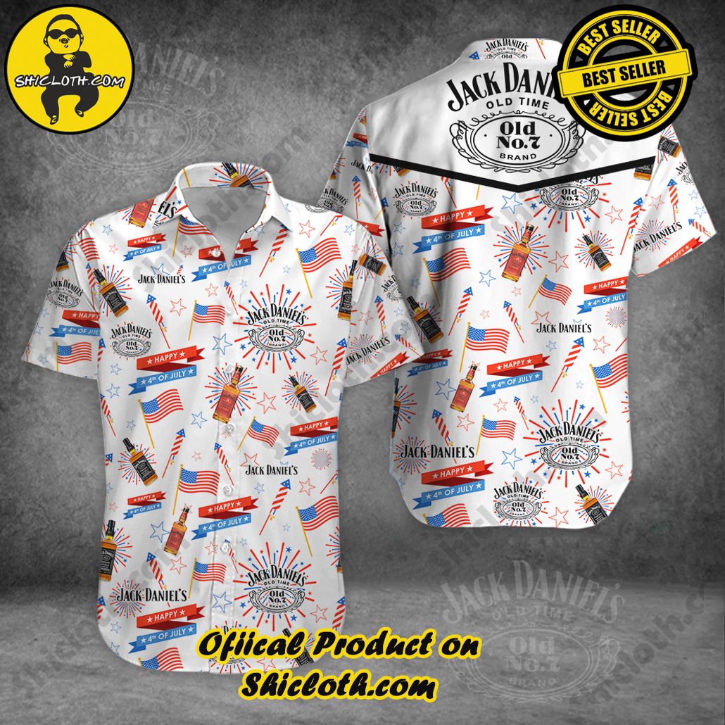 Tropical Vibes: Introducing Shicloth's Hawaiian Shirt 44 Jack Daniels Independence Day Button Shirt