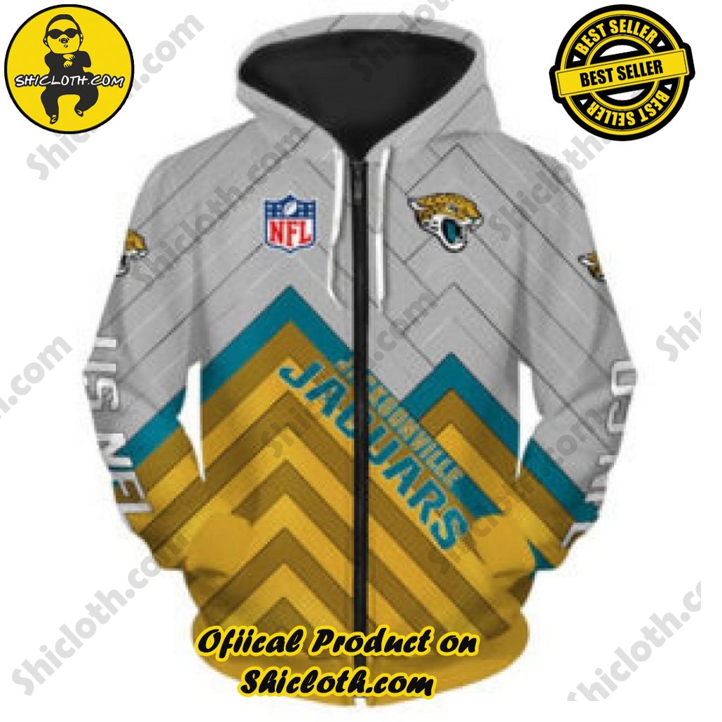 Elevate Your Casual Style with Shicloth's Hoodie and Zipper Hoodie Collection 35 Jacksonville Jaguars NFL Team Zipper Hoodie