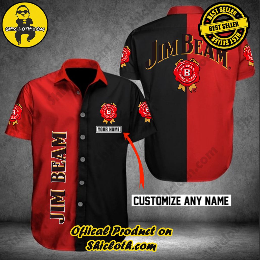 Explore Paradise: Introducing Shicloth's Hawaiian Shirt and Shorts Set 46 Jim Beam Personalized Multicolor Button Shirt