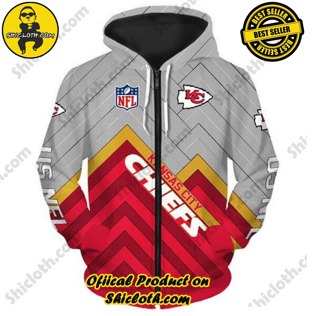 Elevate Your Casual Style with Shicloth's Hoodie and Zipper Hoodie Collection 37 Kansas City Chiefs NFL Team Zipper Hoodie
