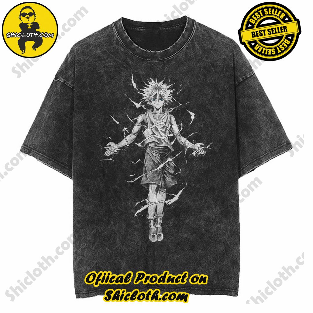 Discover Urban Cool: The Acid Washed Shirt by Shicloth 33 Killua Hunter X Hunter Vintage Oversize Tee