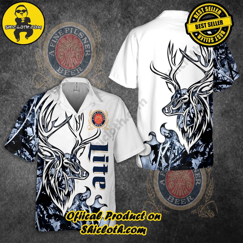 Tropical Vibes: Introducing Shicloth's Hawaiian Shirt 59 Lite Beer Hunting Hawaiian Shirt