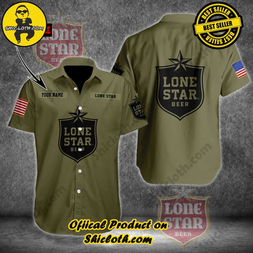 Get Summer Ready: Discover Shicloth's Hawaiian Shirt and Shorts Set Collection 43 Lone Star Military Green Personalized Button Shirt