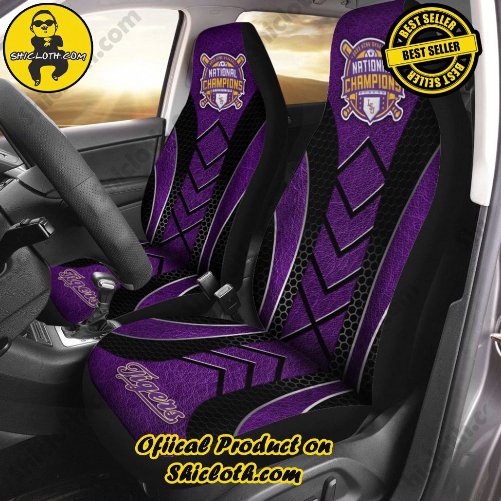 LSU Tigers Baseball 2PCS Car Seat Cover Version 2 LSU Tigers Baseball 2PCS Car Seat Cover Version 2