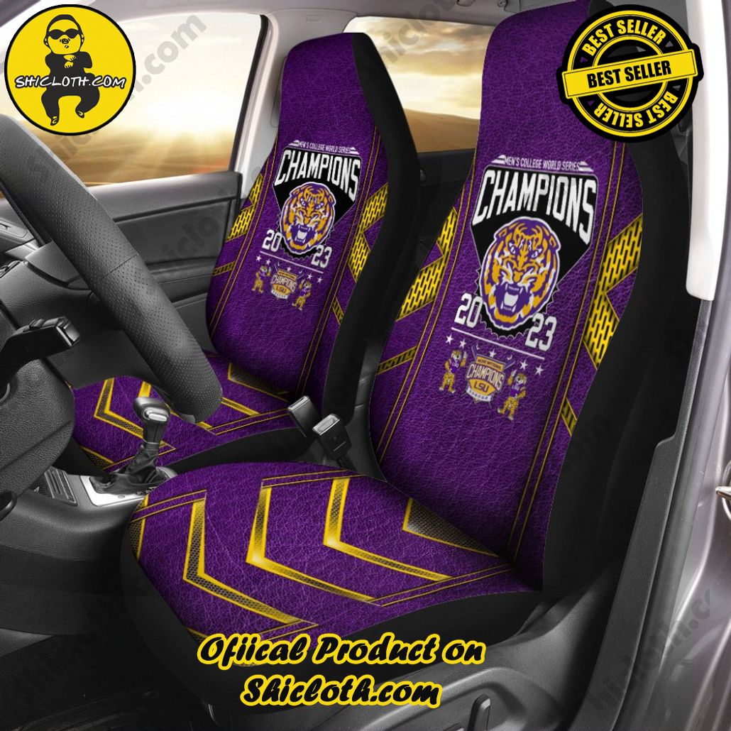 LSU Tigers Baseball 2PCS Car Seat Cover Version 3 LSU Tigers Baseball 2PCS Car Seat Cover Version 3
