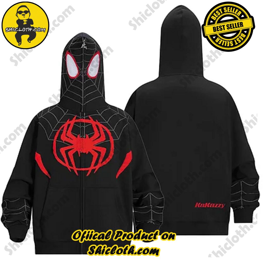 Elevate Your Wardrobe with Shicloth's Hoodie, Zipper Hoodie, and Sweatshirt Collection 5 Marvel Super Hero Dark Red Spider Hoodie Zipper Sweatshirt