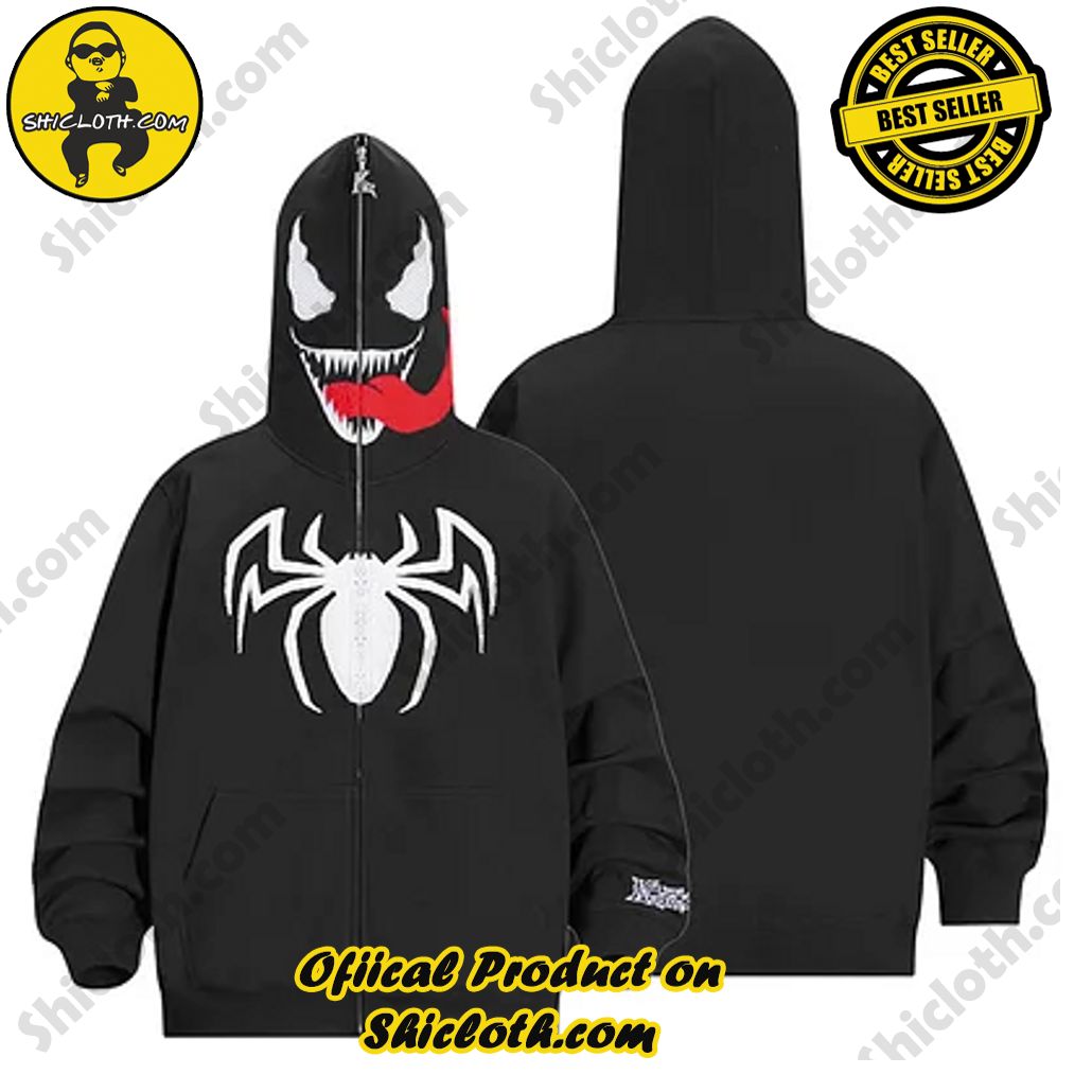 Elevate Your Wardrobe with Shicloth's Hoodie, Zipper Hoodie, and Sweatshirt Collection 10 Marvel Super Hero Venom Hoodie Zipper Sweatshirt