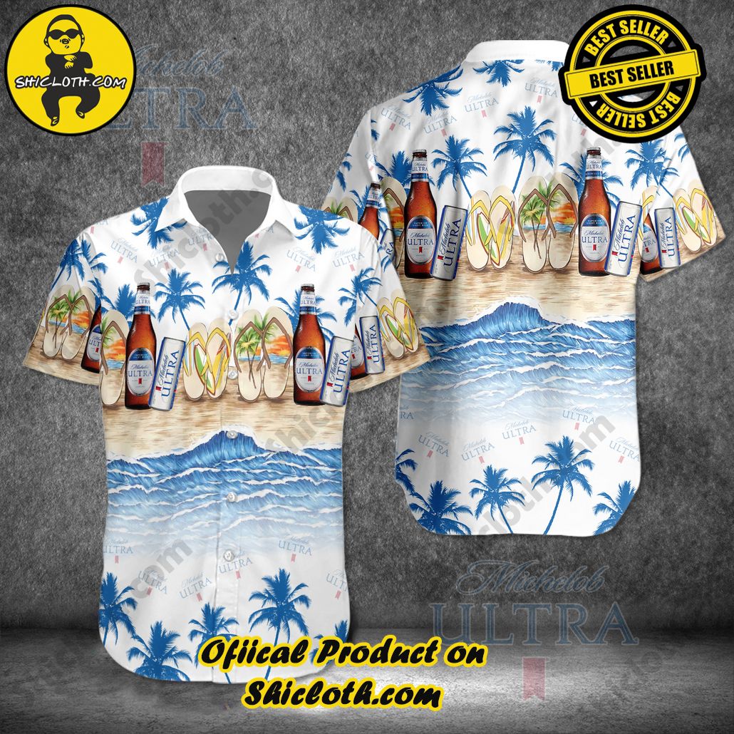 Get Summer Ready: Discover Shicloth's Hawaiian Shirt and Shorts Set Collection 47 Michelob Ultra Hawaiian Shirt