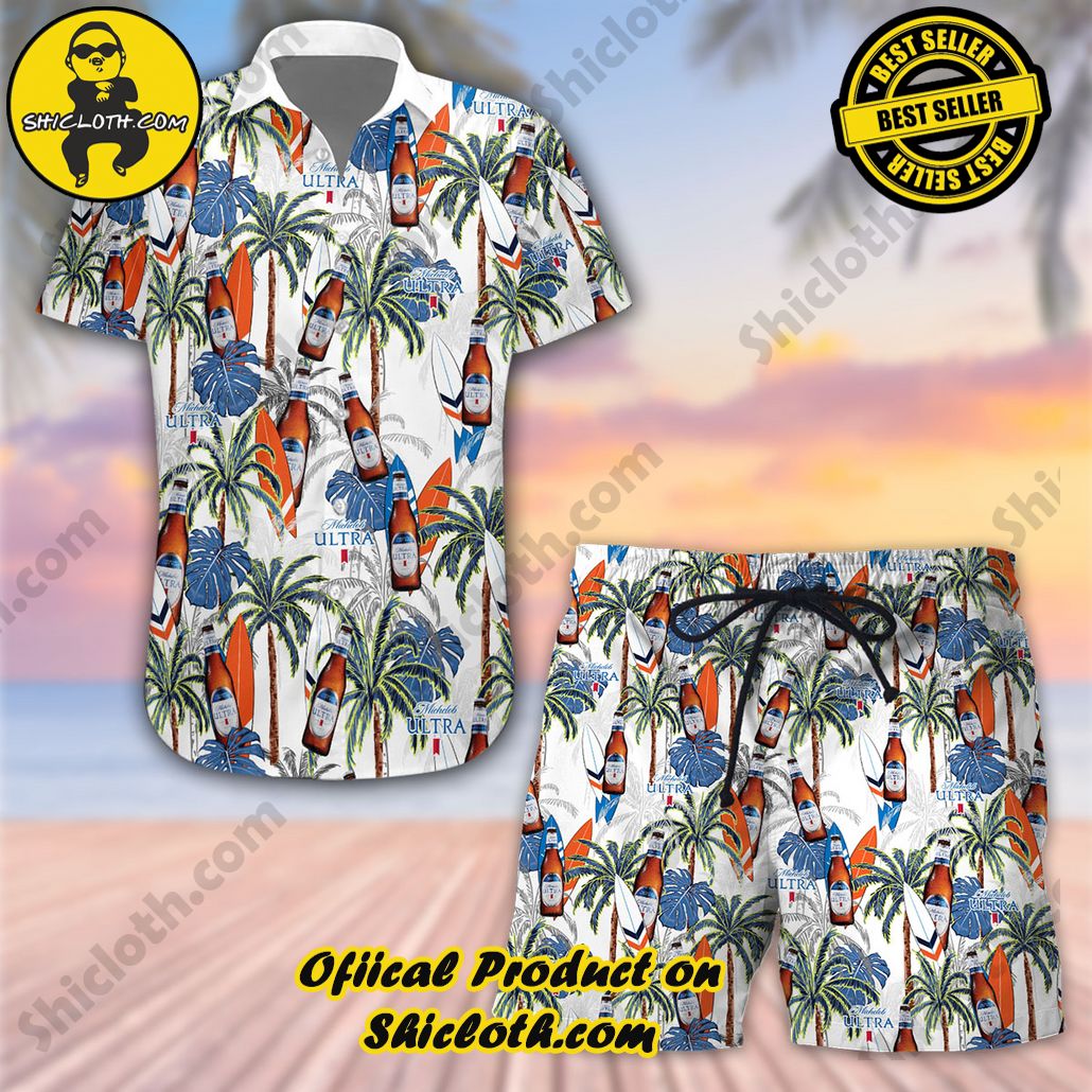 Hot Trending Explore Paradise: Introducing Shicloth's Hawaiian Shirt and Shorts Set 41 Michelob Ultra Hawaiian Shirt and Shorts Set